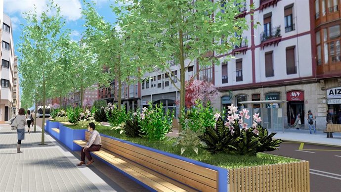 Infografía del proyecto de mejora de la calle Autonomía de Bilbao