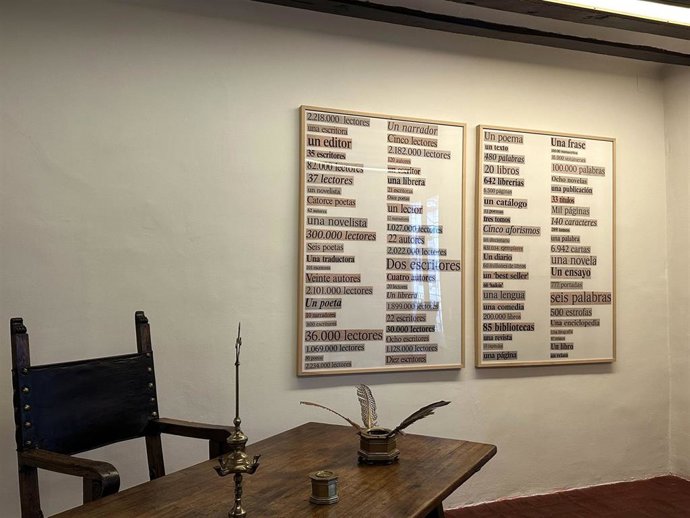 Una de las obras de la exposición 'Ver para leer' de Ignasi Aballí en el Museo Casa de Cervantes.