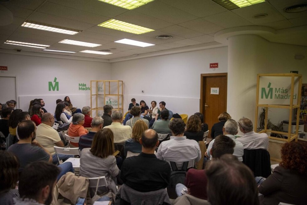 Reunión de Más Madrid con concejales en la sede del partido