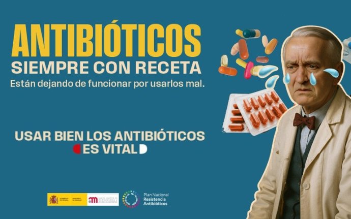 Alexander Fleming, descubridor de la penicilina, recuerda en la última campaña de Sanidad cómo usar los antibióticos