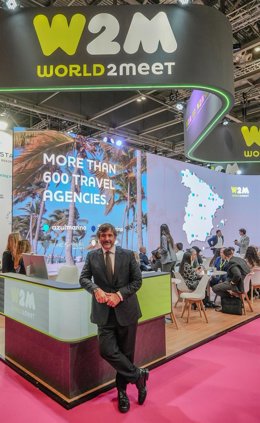 El CEO de W2M, Gabriel Subías, durante la feria WTM de Londres.