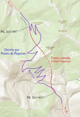 Cortado el tráfico en el túnel de Piqueras por trabajos de mantenimiento.