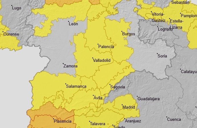 Avisos activos este miércoles en Castilla y León