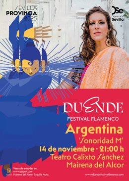 Cartel con la actuación prevista de Argentina en el Calixto Sánchez de Mairena.