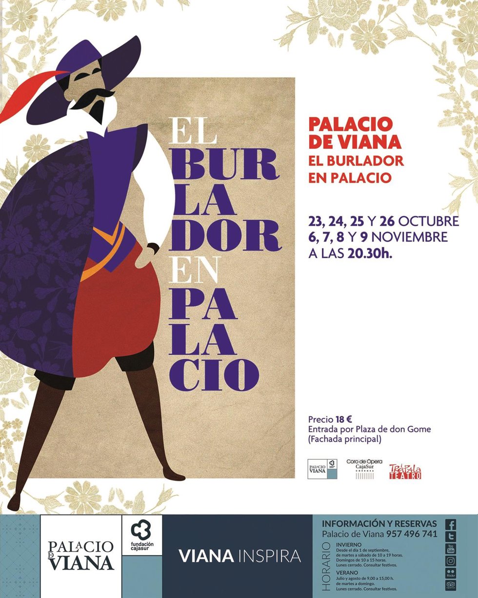 Archivo - Cartel de las representaciones en el Palacio de Viana de Córdoba de 'El Burlador en Palacio'.