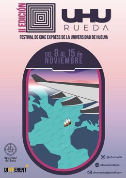 Cartel del II Festival de Cine Express de la UHU.