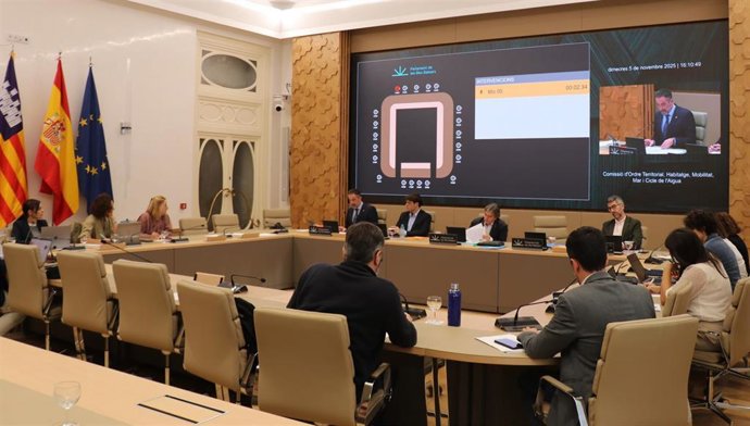 El conseller de Vivienda, Territorio y Movilidad, José Luis Mateo, comparece en en el Parlament para detallar la situación de la sanción a la granja de Llucmajor.