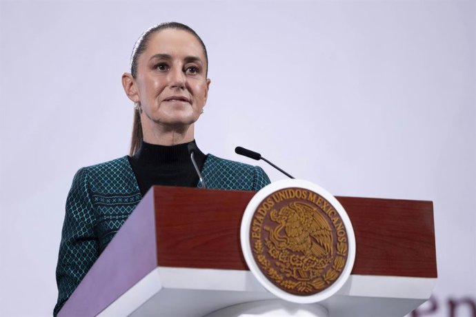 November 4, 2025, Mexico City, Df, Mexico: Mexican President Claudia Sheinbaum, listens to a question from a reporter during the daily news conference at the Treasury Hall of the National Palace, November 4, 2025 in Mexico City, Mexico. Sheinbaum dismisse