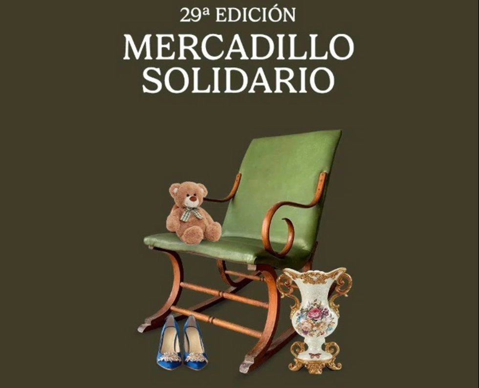 Archivo - Cartel del mercadillo solidario de la Fundación CARF.