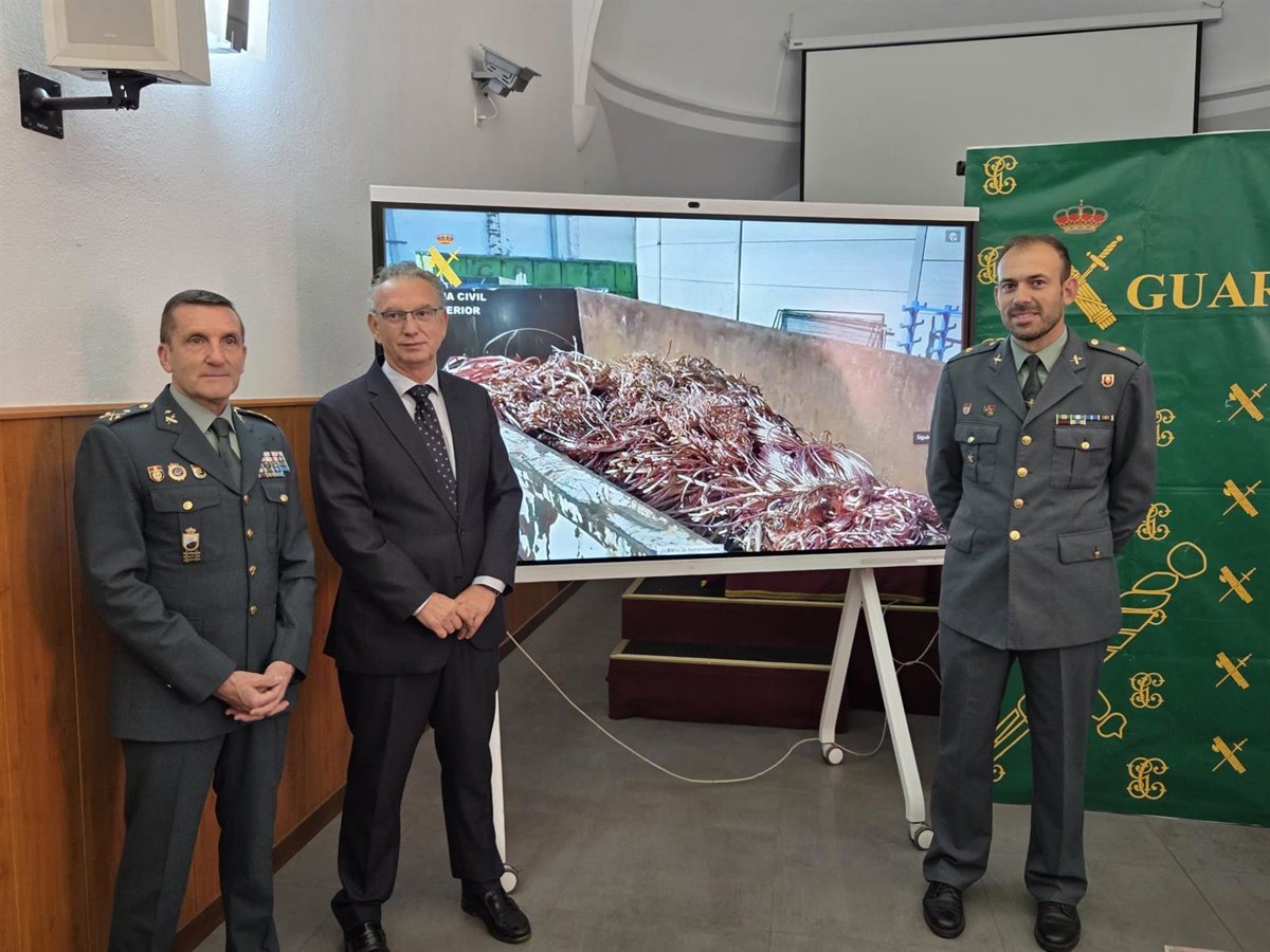 Dieciséis detenidos y dos investigados por 36 robos de cobre en Extremadura, Castilla y León y Murcia