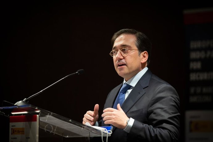 Archivo - El ministro de Asuntos Exteriores, Unión Europea y Cooperación, José Manuel Albares, inaugura el seminario 'Europa y España ante el Indopacífico: retos para la gobernanza global y de seguridad', a 18 de marzo de 2022, en Barcelona, Catalunya (Es