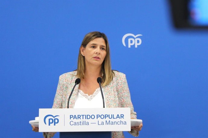 Archivo - La secretaria general y portavoz parlamentaria del Partido Popular de Castilla-La Mancha, Carolina Agudo