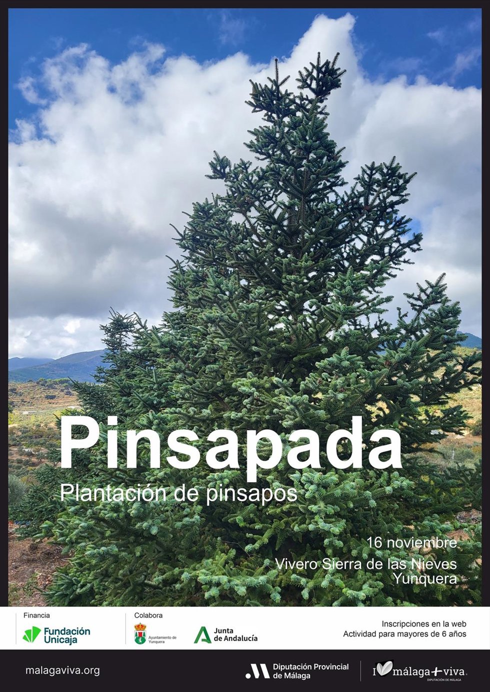 Cartel anunciador de la plantación de pinsapos en la Sierra de las Nieves.