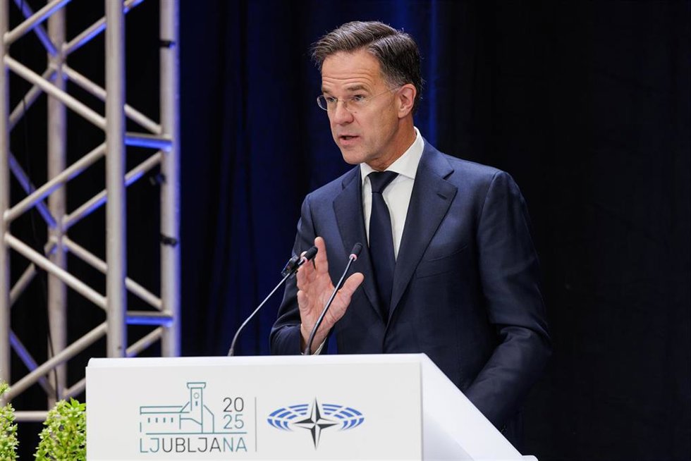 El secretario general de la OTAN, Mark Rutte, durante la sesión parlamentaria de la OTAN. 