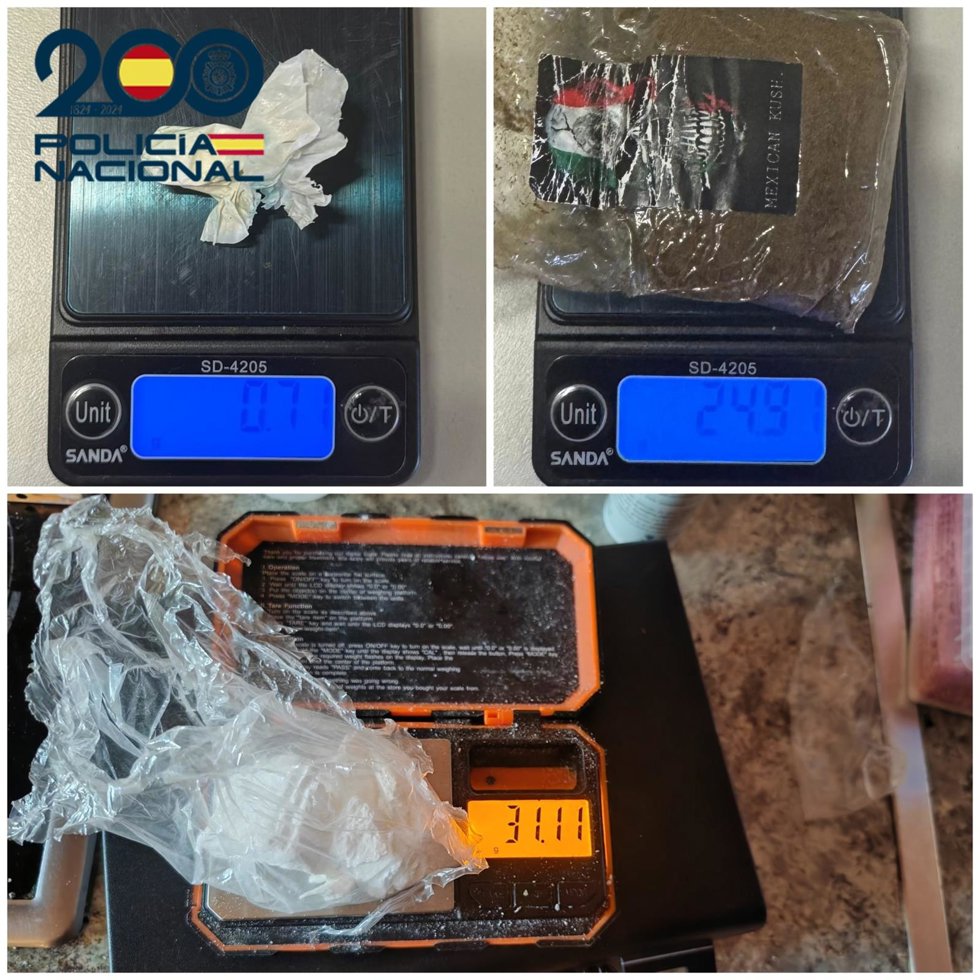 Droga incautada por la Policía Nacional en Puerto del Rosario (Fuerteventura)
