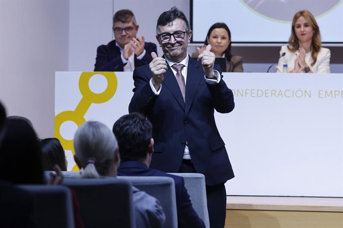 El president electe de la CEV, Vicente Lafuente, durant l'assemblea electoral de la CEV, a 6 de novembre del 2025, a València (Espanya).