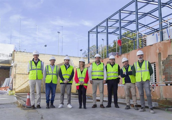 Avanzan las obras de ampliación de la Jefatura de Policía Local de Alcalá (Sevilla).