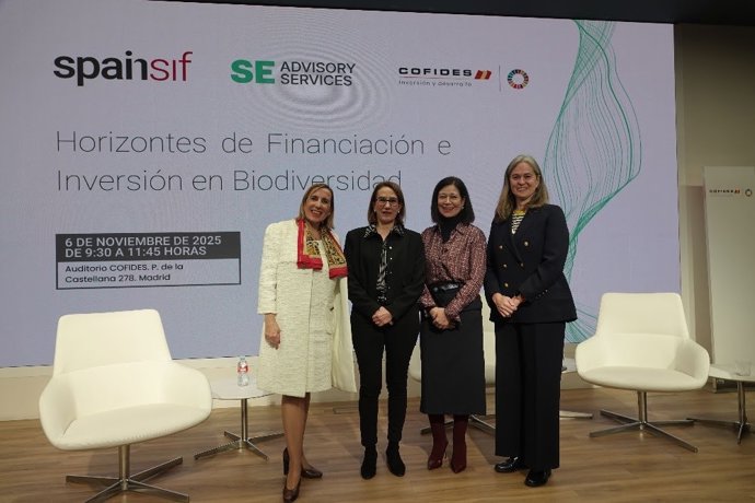 Raquel Espada (SE Advisory Services), Maria Jesus Rodriguez de Sancho (MITECO), Ángela Pérez (Cofides) y Patricia Gabeiras (Spainsi