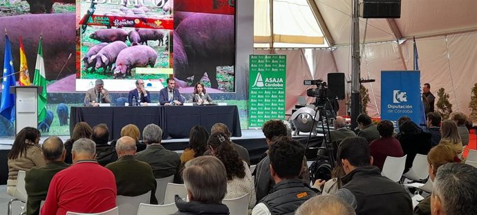Un momento de la XV Jornada de Porcino Ibérico de Asaja, celebrada en Villanueva de Córdoba.