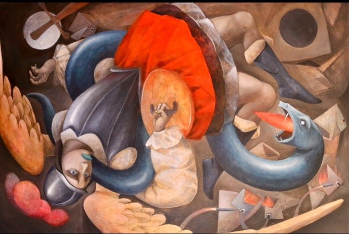 Obra de la exposición 'Ecos de la Nocturnidad' del artista peruano Héctor Acevedo.