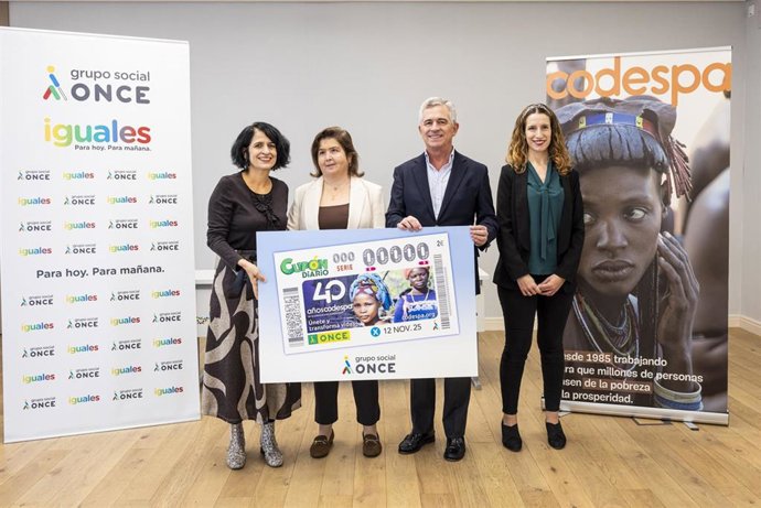 El cupón de la ONCE del 12 de noviembre celebra el 40 aniversario de Codespa bajo el lema 'Únete y transforma vidas'