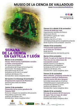 Cartel de la Semana de la Ciencia en el Museo de la Ciencia de Valladolid.