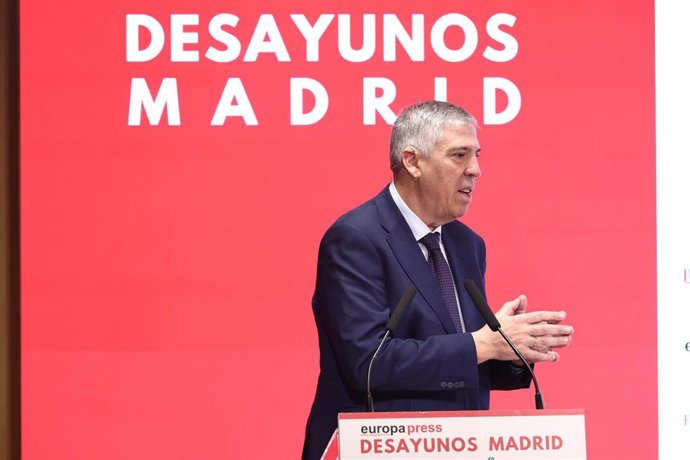 El presidente de IFEMA Madrid, José Vicente de los Mozos, durante un desayuno informativo en el Meeting Place, a 7 de noviembre de 2025, en Madrid (España).