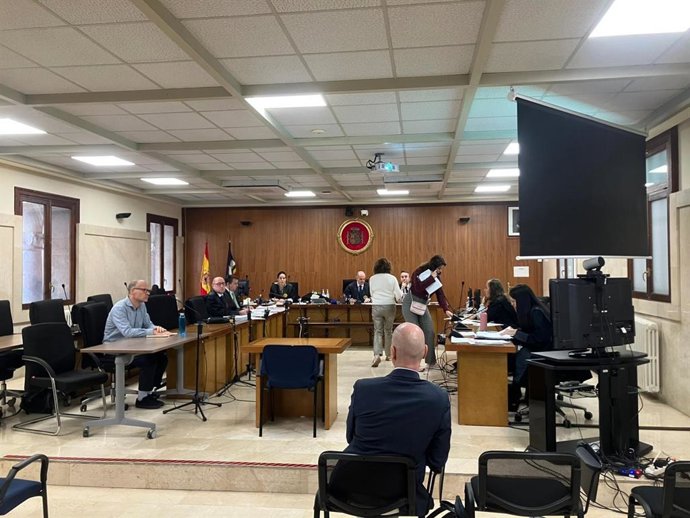 Uno de los acusados, de espaldas, este viernes en el juicio celebrado en la Audiencia Provincial de Palma.