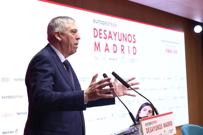 El presidente de Ifema Madrid, José Vicente de los Mozos, durante un desayuno informativo de Europa Press