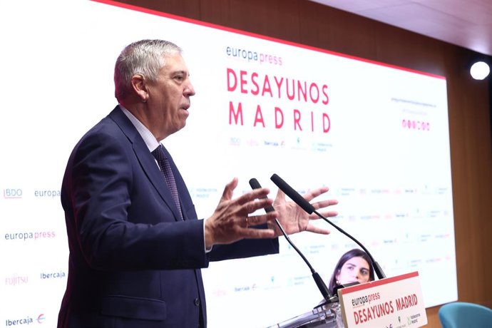 El presidente de IFEMA Madrid, José Vicente de los Mozos, durante un desayuno informativo en el Meeting Place, a 7 de noviembre de 2025, en Madrid (España).