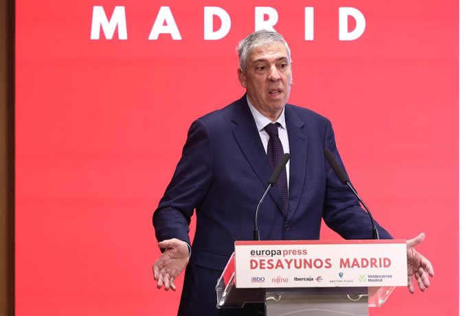 El presidente de IFEMA Madrid, José Vicente de los Mozos, durante un desayuno informativo en el Meeting Place, a 7 de noviembre de 2025, en Madrid (España).