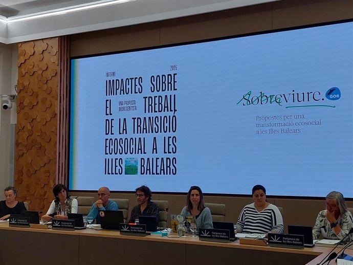 Presentación del informe 'Impactes sobre el Treball de la Transformació ecosocial a les Illes Balears. Una proposta decreixentista'