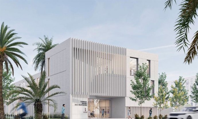 Recreación del futuro centro de salud de Travalón en Elche
