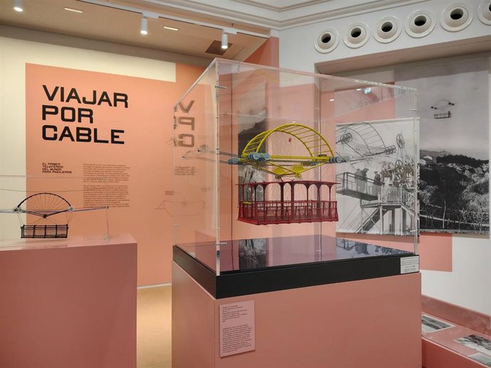 Maqueta del transbordador sobre las cataratas del Niágara