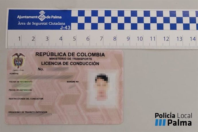 Fotografía del documento falso.