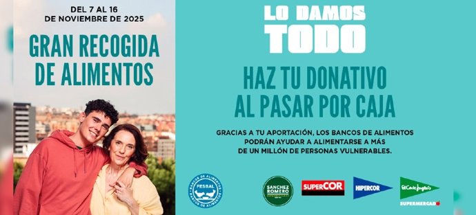 El Corte Ingles participa en la 'Gran Recogida' organizada por Fesbal para ayudar a personas vulnerables