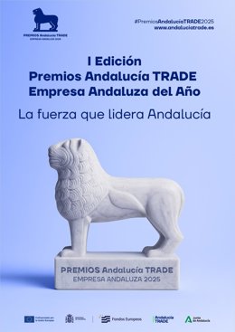 Cartel de la primera edición de los 'Premios Andalucía Trade Empresa Andaluza del Año' .