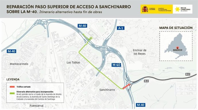 Reparación del Paso Superior de Acceso a Sanchinarro sobre la M-40