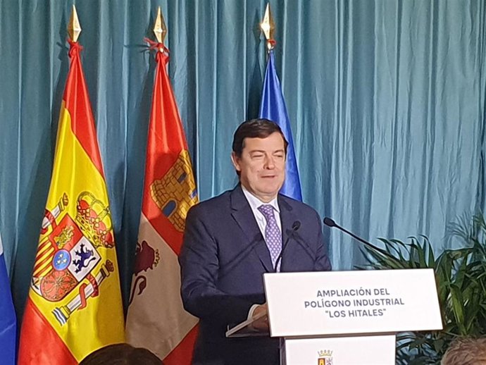El presidente Mañueco, durante su intervención.