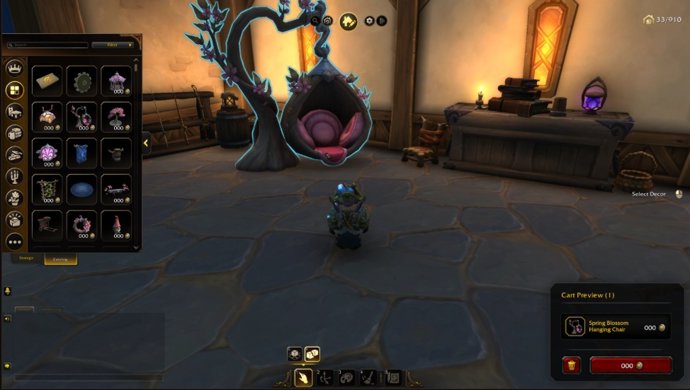 Loja de decoração para casa do World of Warcraft