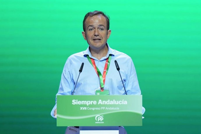 El gerente del Partido Popular, Ignacio Díez, este viernes durante su participación en la sesión inaugural del XVII Congreso Autonómico del PP-A.