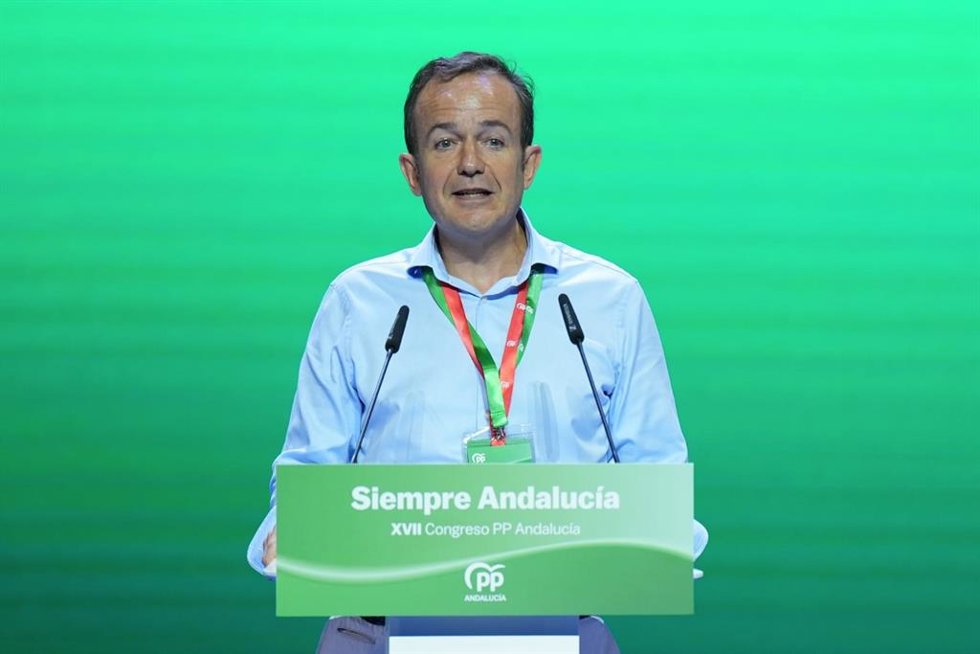 El gerente del Partido Popular, Ignacio Díez, este viernes durante su participación en la sesión inaugural del XVII Congreso Autonómico del PP-A.