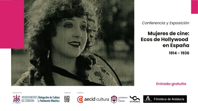 Cartel del proyecto cultural 'Mujeres de Cine. Ecos de Hollywood en España (1914-1936)'.