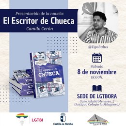 Cartel de la presentación del libro de Camilo Cerón 'El escritor de Chueca'.