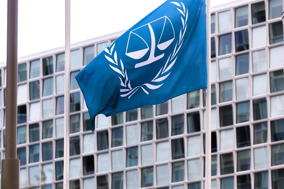 Archivo - Image  de archivo del estandarte del Tribunal Penal Internacional (TPI).