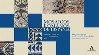 Cartel de las jornadas técnicas y divulgativas 'Mosaicos romanos de Hispania'.