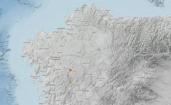 Terremoto de magnitud 3.3 registrado en Silleda (Pontevedra), a 8 de noviembre de 2025.