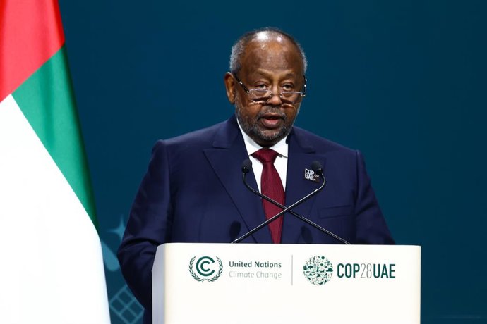 Archivo - December 1, 2023, Dubai, United Arab Emirates: Ismail Omar Guelleh, President of Djibouti, speaks during the 28th Conference of the Parties to the United Nations Framework Convention on Climate Change, which takes place on 30 November until 12 D