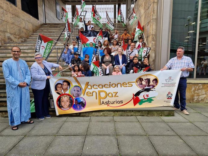 Una fotografía de archivo de la visita de niños saharauis a Asturias.