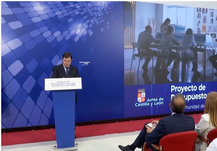 Mañueco en la presentación del proyecto de presupuestos para 2026.